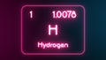 Modern periodic table Hydrogen element neon text Illustration