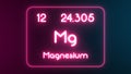 Modern periodic table Magnesium element neon text Illustration Royalty Free Stock Photo