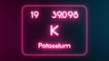 Modern periodic table Potassium element neon text Illustration