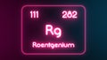 Modern periodic table Roentgenium element neon text Illustration Royalty Free Stock Photo