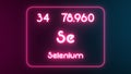 Modern periodic table Selenium element neon text Illustration