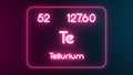 Modern periodic table Tellurium element neon text Illustration Royalty Free Stock Photo