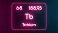 Modern periodic table Terbium element neon text Illustration Royalty Free Stock Photo