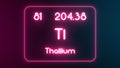 Modern periodic table Thallium element neon text Illustration Royalty Free Stock Photo