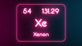 Modern periodic table Xenon element neon text Illustration