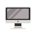 Modern personal computer with keyboard vector Illustration on a white background Royalty Free Stock Photo