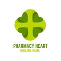 Modern Pharmacy heart logo. Vector illustration.