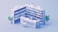 Modern Pharmacy Interior Design with Shelves and Counter Display Royalty Free Stock Photo