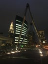 Hartford Connecticut skyline from the Founders Bridge Royalty Free Stock Photo