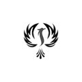 Modern Phoenix Logo Illustration In White Isolated Background, icon symbol business Royalty Free Stock Photo