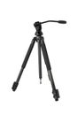 Modern photo video tripod. The mechanism for fixing the camera for photo or video shooting. Isolate on a white back Royalty Free Stock Photo