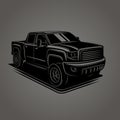 Modern pickup truck vector illustration. SUV 4x4 offroad wehicle Royalty Free Stock Photo