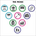 Modern picnic Infographic design template. Summer Infographic visualization on white background. Outdoor activity