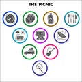 Modern picnic Infographic design template. Summer leisure Infographic visualization in bubble design on white background