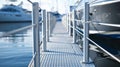 Modern pier for luxury yacht in marina Royalty Free Stock Photo