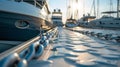 Modern pier for luxury yacht in marina Royalty Free Stock Photo