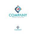 Modern pin and compass logo template Royalty Free Stock Photo