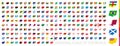 Modern Pin National Flags of the World Royalty Free Stock Photo