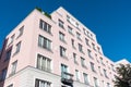 Modern pink apartment house in Berlin Royalty Free Stock Photo