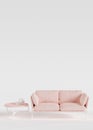 Modern pink furniture and copy space for text, advertisement. Furniture store, interior details. Furnishings sale