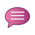 Modern pink gradient speech bubble icon with three horizontal lines for communication Royalty Free Stock Photo