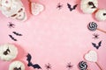 Modern pink Halloween theme flatly background.