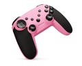 Modern pink joystick. Video game controller isolated