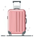 Modern Pink Rolling Suitcase Ready for Travel Adventure Royalty Free Stock Photo