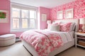 modern Pink and White Bedroom with Unmade Bed and Cushions , AI Generative Royalty Free Stock Photo
