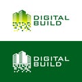 Modern pixel build logo vector. robotic logo design