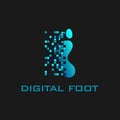 Modern pixel foot logo vector. robotic logo design