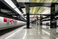 The modern platform of the new station of the Moscow Metro underground Royalty Free Stock Photo