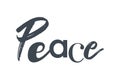 Modern, playful graphic design of a word `Peace`