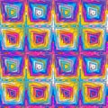 Ditzy pixel abstract rainbow seamless pattern backdrop. Modern playful variegated repeating graphic design for kids