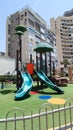 modern playground near Residence hotel in Netanya city, Israel, urbanization architecture