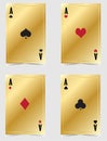 Modern playing cards made in gold, black and red.