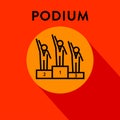 Modern Podium Icon with Linear Vector Style