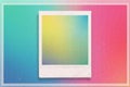Modern polaroid frame with clean lines and vibrant color gradient , minimal, space