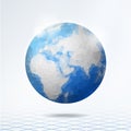 Modern polygonal globe, planet Earth, background