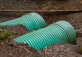 Modern polypropylene pipes for drainage system underground. Durable and anticorrosive properties of water pipes Royalty Free Stock Photo