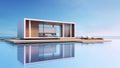 Modern Pool Villa Sea view - 3D rendering Royalty Free Stock Photo