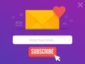 Modern pop-up subscribe form for your website and blog. Vector illustration template