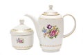 Modern porcelain tea set Royalty Free Stock Photo