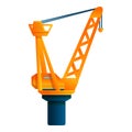 Modern port crane icon, cartoon style Royalty Free Stock Photo