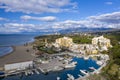 Aerial view of the port of cabopino in the municipality of Marbella, Andalusia Royalty Free Stock Photo