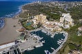 Aerial view of the port of cabopino in the municipality of Marbella, Andalusia Royalty Free Stock Photo