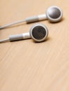 Modern portable audio earphones Royalty Free Stock Photo