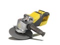 Modern portable construction tool disc cutter presentation of the object 3d render on white