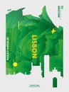 Portugal Lisbon skyline city gradient vector poster Royalty Free Stock Photo