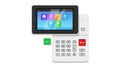 Modern POS handheld device with touchscreen and keypad for retail transactions Royalty Free Stock Photo